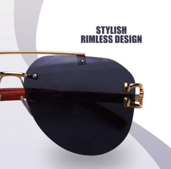 Premium Rimless Aviator Sunglasses (Pack of 1 )